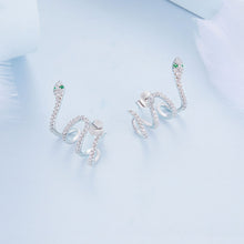Load image into Gallery viewer, 925 Sterling Silver Earrings with Plated Platinum and Pavé Setting CZ, 1.5x2.2cm for Women