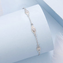 Load image into Gallery viewer, 925 Sterling Silver White Gold Plated Bracelet with CZ Pendants for Women