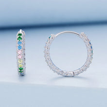 Load image into Gallery viewer, 925 Sterling Silver Stud Earrings with CZ in Pavé Setting