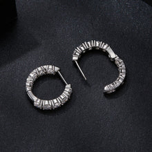 Load image into Gallery viewer, 925 Sterling Silver Moissanite Earrings 0.1 Carat White Gold Plated 1.5x0.3cm Women
