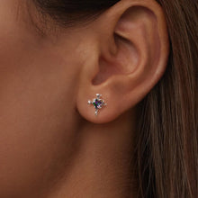 Load image into Gallery viewer, 925 Sterling Silver Earrings with Transparent Glass for Women