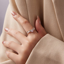 Load image into Gallery viewer, 925 Sterling Silver White Gold Plated Bow-Knot Ring with CZ for Women