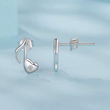 Load image into Gallery viewer, 925 Sterling Silver Earrings with Pavé Setting CZ in White Gold Finish, 1x0.7cm for Women