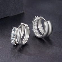 Load image into Gallery viewer, 925 Sterling Silver Moissanite 0.06 Carat White Gold Plated Earrings for Women