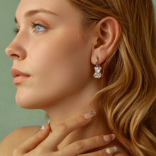 Load image into Gallery viewer, 925 Sterling Silver Earrings with Pavé Setting CZ and Resin - 2.8 x 1.1 cm - Women's Fashion