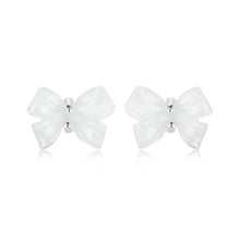 Load image into Gallery viewer, 925 Sterling Silver Earrings for Women, 0.8*1.1cm, Plated White Gold