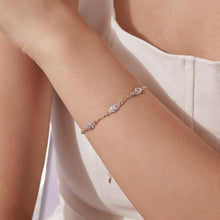 Load image into Gallery viewer, 925 Sterling Silver White Gold Plated Bracelet with CZ Pendants for Women