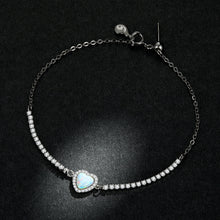 Load image into Gallery viewer, 925 Sterling Silver Adjustable Bracelet with Translucent Opal and CZ for Women