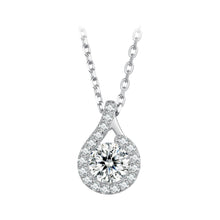Load image into Gallery viewer, 925 Sterling Silver Moissanite Necklace with CZ, 400mm Length, 15x10mm Pendant for Women