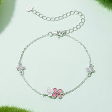 Load image into Gallery viewer, 925 Sterling Silver Enamel Charm Bracelet with Pavé CZ, 15+6cm for Women