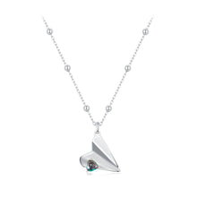 Load image into Gallery viewer, 925 Sterling Silver Necklace with Transparent Glass, 18x15mm Pendant for Women