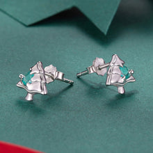 Load image into Gallery viewer, 925 Sterling Silver White Gold Plated Transparent Glass Earrings for Women