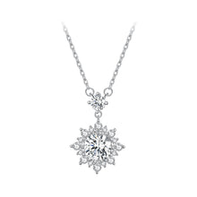 Load image into Gallery viewer, 925 Sterling Silver Moissanite Necklace with Pavé Setting in Platinum, 450mm, for Women