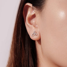Load image into Gallery viewer, 925 Sterling Silver White Gold Plated Pavé CZ Earrings