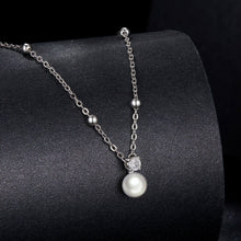 Load image into Gallery viewer, 925 Sterling Silver Moissanite and Freshwater Pearl Necklace 40+5cm for Women