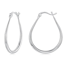 Load image into Gallery viewer, 925 Sterling Silver Earrings for Women - 2.9x0.2cm, Plated White Gold, Style L