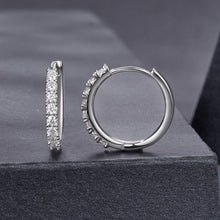 Load image into Gallery viewer, 925 Sterling Silver Moissanite 0.03ct White Gold Plated Earrings 1.6cm for Women