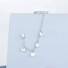 Load image into Gallery viewer, 925 Sterling Silver Earrings with Pave Setting CZ - White Gold Plated for Women