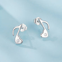 Load image into Gallery viewer, 925 Sterling Silver Earrings with Pavé Setting CZ in White Gold Finish, 1x0.7cm for Women