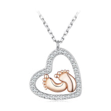 Load image into Gallery viewer, 925 Sterling Silver Necklace with CZ in Rose Gold and Platinum Finish, 400mm Chain Length for Women