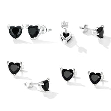 Load image into Gallery viewer, 925 Sterling Silver Oxidized CZ Earrings for Women