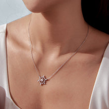 Load image into Gallery viewer, 925 Sterling Silver White Gold Plated 1.8x1.9cm CZ Pendant Necklace for Women