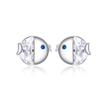 Load image into Gallery viewer, 925 Sterling Silver Earrings with Pavé Setting CZ, Size 0.6*0.7cm, for Women