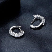 Load image into Gallery viewer, S925 Sterling Silver Moissanite Earrings, 1.3cm, Platinum Plated, for Women