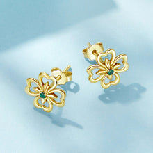 Load image into Gallery viewer, 925 Sterling Silver Earrings with Pavé Setting CZ, 0.9cm, Oxidized Silver for Women