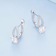 Load image into Gallery viewer, 925 Sterling Silver Earrings with CZ Pavé Setting, 1.4*0.62cm for Women