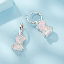 Load image into Gallery viewer, 925 Sterling Silver Earrings with Pavé Setting CZ and Resin - 2.8 x 1.1 cm - Women's Fashion