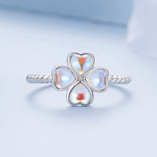 Load image into Gallery viewer, 925 Sterling Silver Moonstone Clover Ring for Women