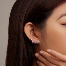 Load image into Gallery viewer, 925 Sterling Silver Earrings with Plated Platinum and Pavé Setting CZ, 1.5x2.2cm for Women