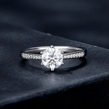 Load image into Gallery viewer, 925 Sterling Silver Moissanite & CZ Ring Size 6 for Women