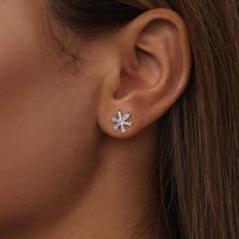 Load image into Gallery viewer, 925 Sterling Silver Earrings with Plated White Gold and CZ