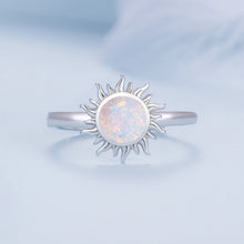 Load image into Gallery viewer, 925 Sterling Silver Translucent Opal Platinum Plated Ring