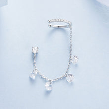 Load image into Gallery viewer, 925 Sterling Silver Earrings with Pave Setting CZ - White Gold Plated for Women