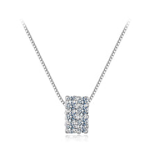 Load image into Gallery viewer, 925 Sterling Silver & Moissanite Necklace, 40+5cm Length, White Gold Plated, Women's Jewelry