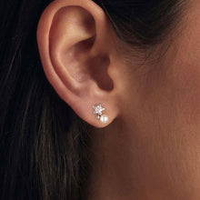 Load image into Gallery viewer, 925 Sterling Silver 0.20 Carat Moissanite Earrings with Synthetic Pearl for Women