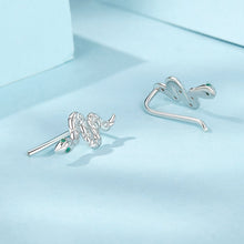 Load image into Gallery viewer, 925 Sterling Silver Earrings with Pavé Setting and White Gold Plating for Women