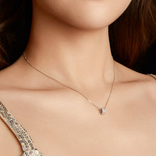 Load image into Gallery viewer, 925 Sterling Silver & Moissanite Necklace, 40+5cm Length, White Gold Plated, Women's Jewelry