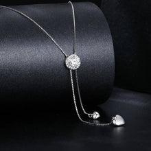 Load image into Gallery viewer, 925 Sterling Silver 5mm Moissanite Necklace with Pavé Setting in White Gold, 450mm Length for Women
