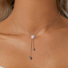 Load image into Gallery viewer, 925 Sterling Silver 5mm Moissanite Necklace with Pavé Setting in White Gold, 450mm Length for Women