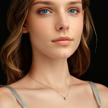 Load image into Gallery viewer, 925 Sterling Silver & Moissanite Necklace, 40+5cm Length, White Gold Plated, Women's Jewelry