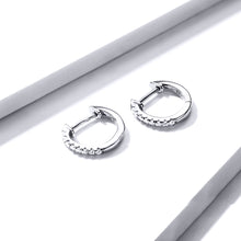 Load image into Gallery viewer, 925 Sterling Silver 1.3cm Pavé Set CZ Earrings