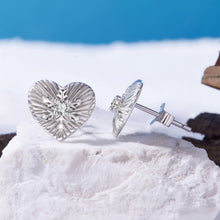 Load image into Gallery viewer, 925 Sterling Silver Earrings with CZ in White Gold Plating for Women