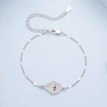 Load image into Gallery viewer, 925 Sterling Silver + White Gold Plated 15cm Adjustable Bracelet with CZ and Synthetic Spinel for Women