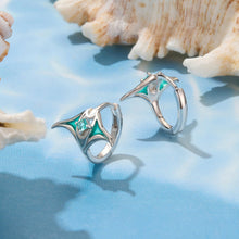 Load image into Gallery viewer, 925 Sterling Silver Earrings with Transparent Glass, Enamel, White Gold Plated, 1.3x1.5cm for Women