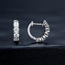 Load image into Gallery viewer, S925 Sterling Silver Moissanite Earrings, 1.3cm, Platinum Plated, for Women