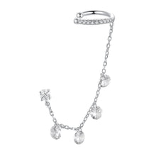 Load image into Gallery viewer, 925 Sterling Silver Earrings with Pave Setting CZ - White Gold Plated for Women